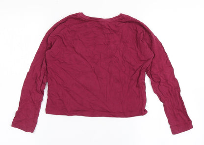 F&F Girls Red  Cotton Cropped T-Shirt Size 7-8 Years Round Neck Pullover - Minnie Mouse