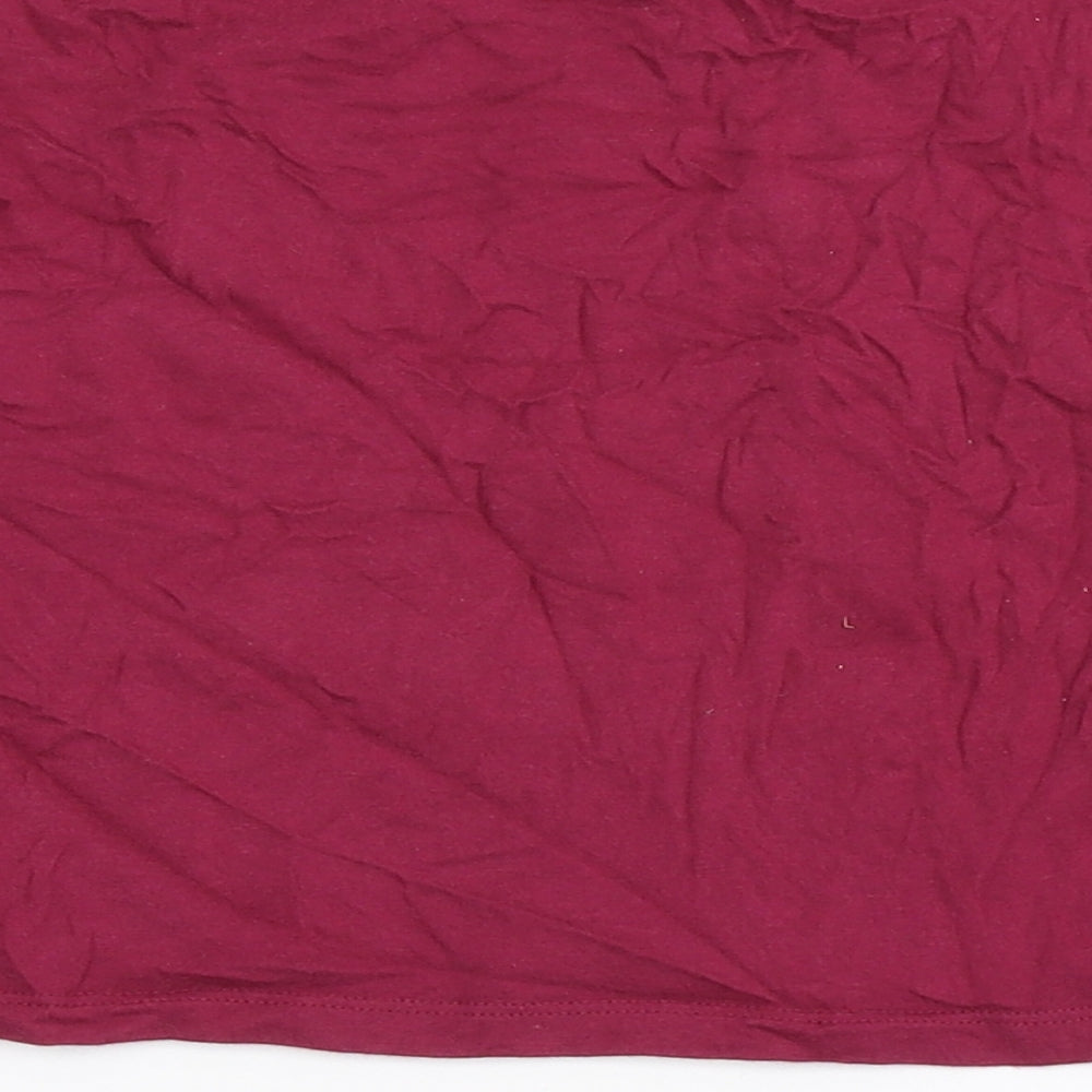 F&F Girls Red  Cotton Cropped T-Shirt Size 7-8 Years Round Neck Pullover - Minnie Mouse