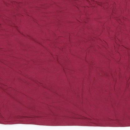 F&F Girls Red  Cotton Cropped T-Shirt Size 7-8 Years Round Neck Pullover - Minnie Mouse