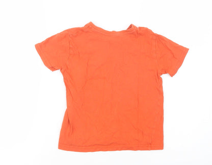 Primark Boys Orange  Cotton Pullover T-Shirt Size 5-6 Years Crew Neck Pullover - Total Legend