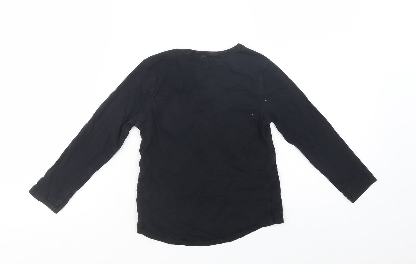 George Girls Black  Cotton Pullover T-Shirt Size 3-4 Years Crew Neck Pullover - The Future