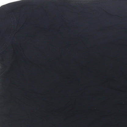 George Girls Black  Cotton Pullover T-Shirt Size 3-4 Years Crew Neck Pullover - The Future