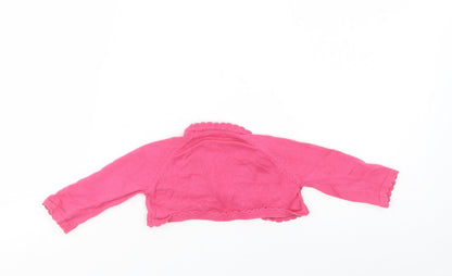 NEXT Baby Pink  Cotton Shrug Jumper Size 3-6 Months  Button