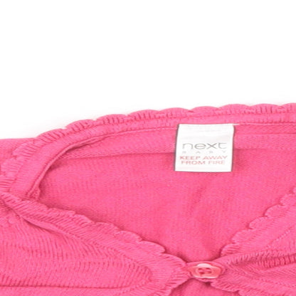 NEXT Baby Pink  Cotton Shrug Jumper Size 3-6 Months  Button
