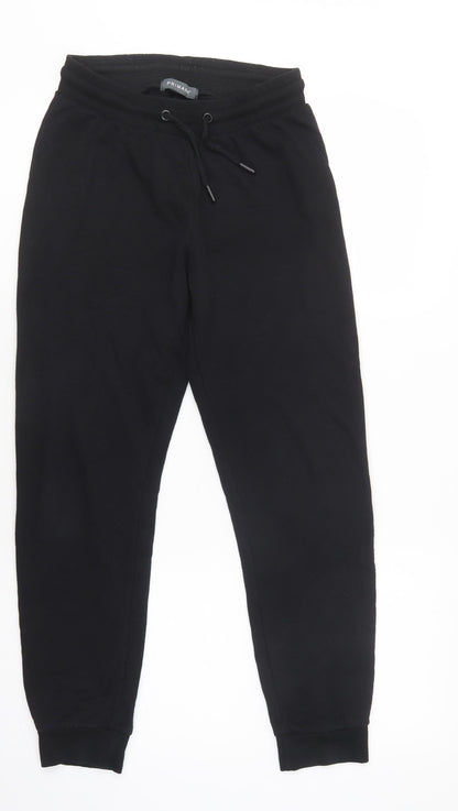 Primark Womens Black  Polyester Jogger Trousers Size XS L28 in Regular Drawstring