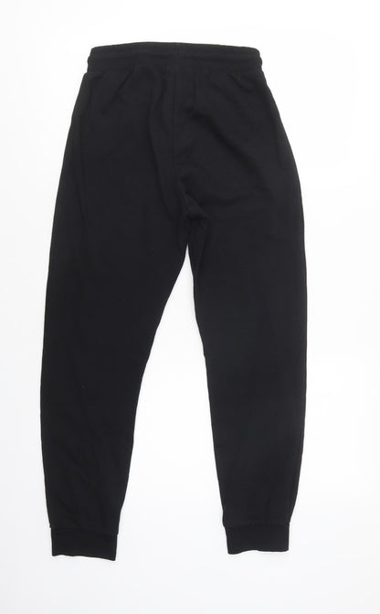 Primark Womens Black  Polyester Jogger Trousers Size XS L28 in Regular Drawstring