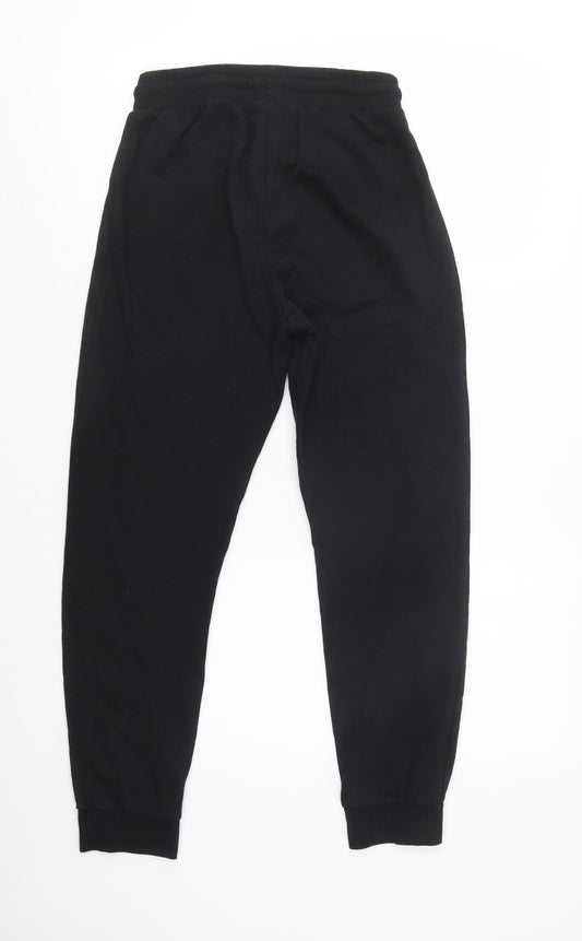 Primark Womens Black  Polyester Jogger Trousers Size XS L28 in Regular Drawstring