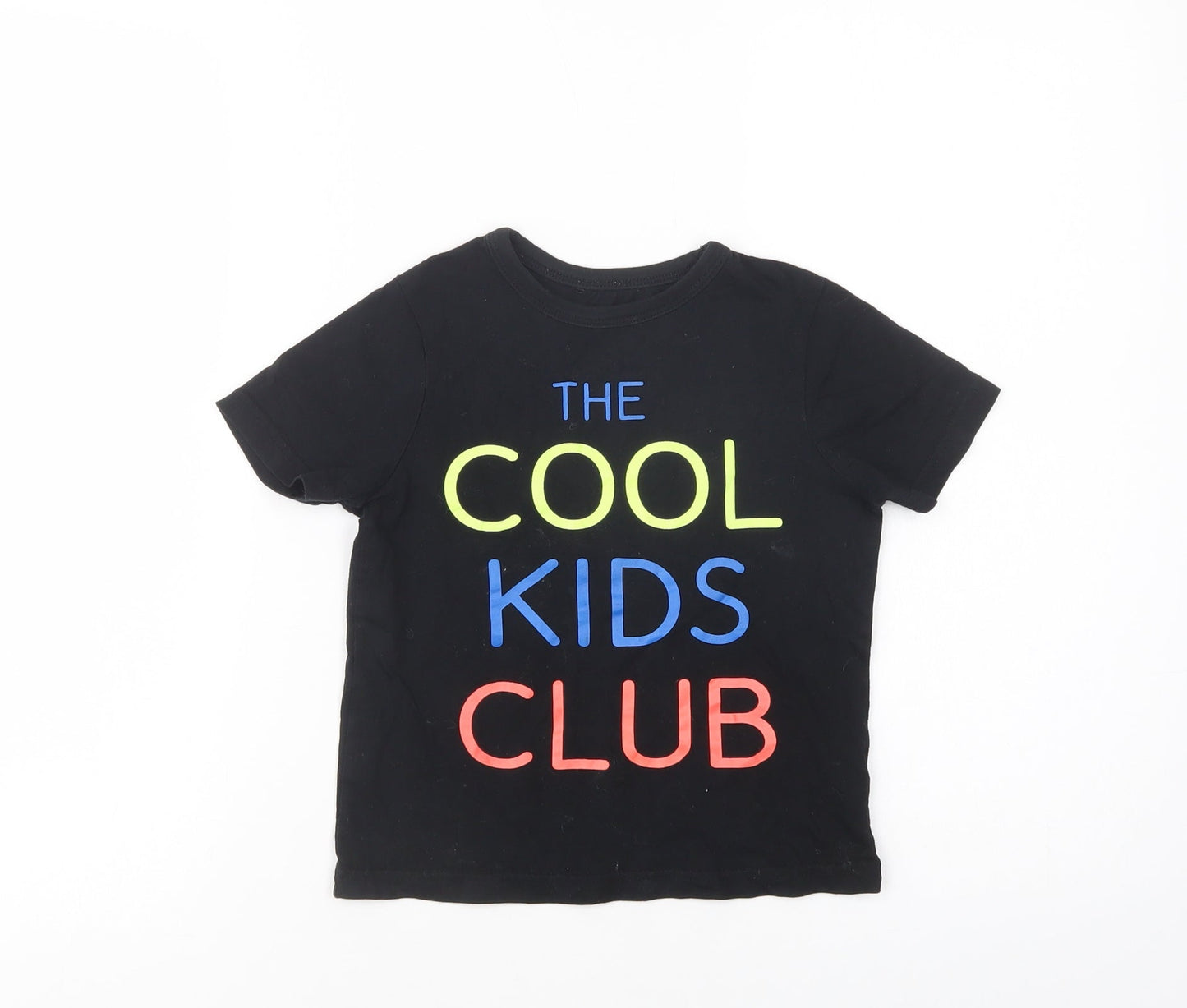 George Girls Black  Cotton Pullover T-Shirt Size 3-4 Years Crew Neck Pullover - Cool Kids Club