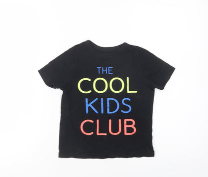 George Girls Black  Cotton Pullover T-Shirt Size 3-4 Years Crew Neck Pullover - Cool Kids Club