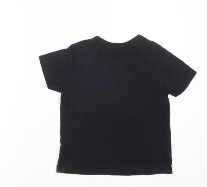 George Girls Black  Cotton Pullover T-Shirt Size 3-4 Years Crew Neck Pullover - Cool Kids Club