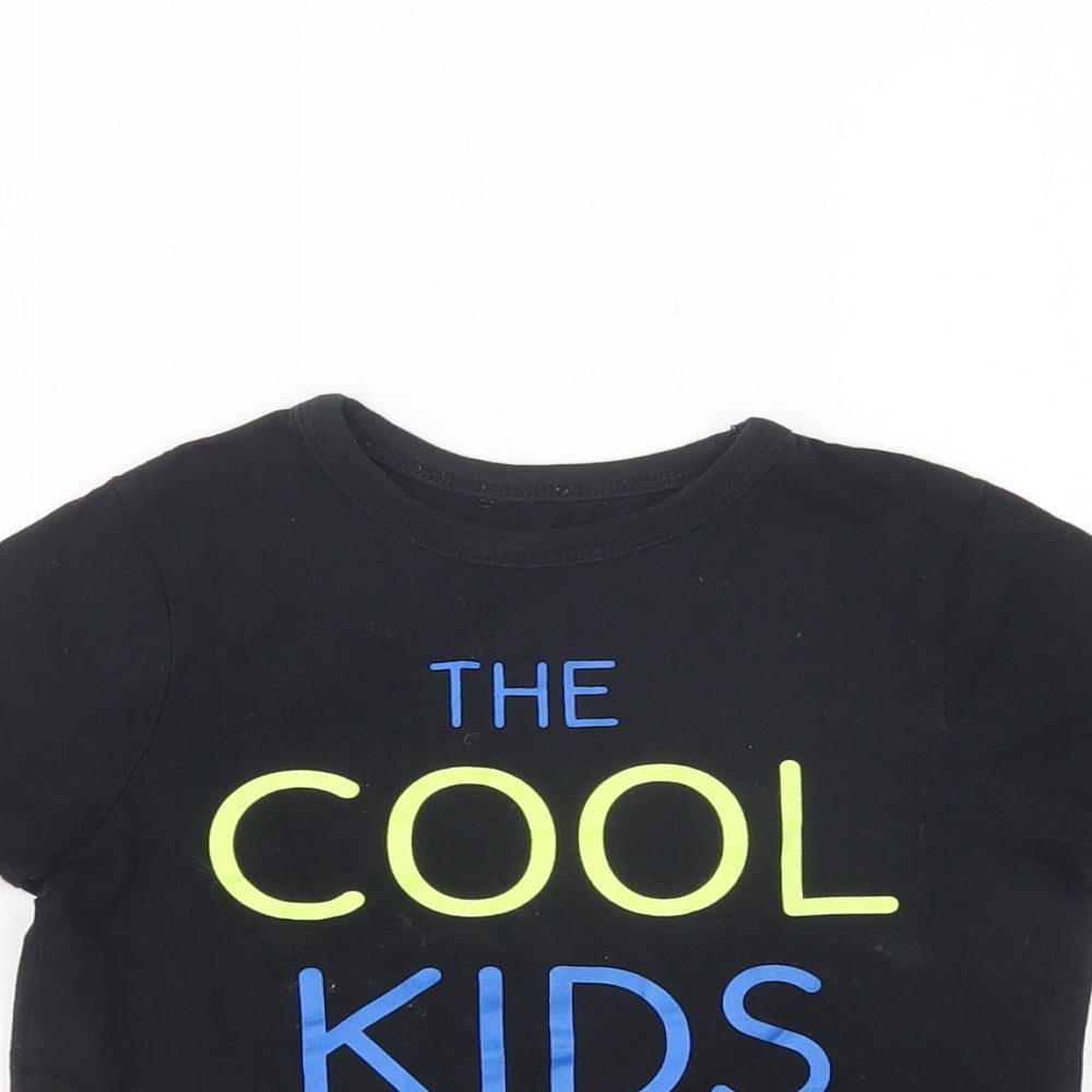 George Girls Black  Cotton Pullover T-Shirt Size 3-4 Years Crew Neck Pullover - Cool Kids Club