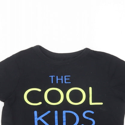George Girls Black  Cotton Pullover T-Shirt Size 3-4 Years Crew Neck Pullover - Cool Kids Club