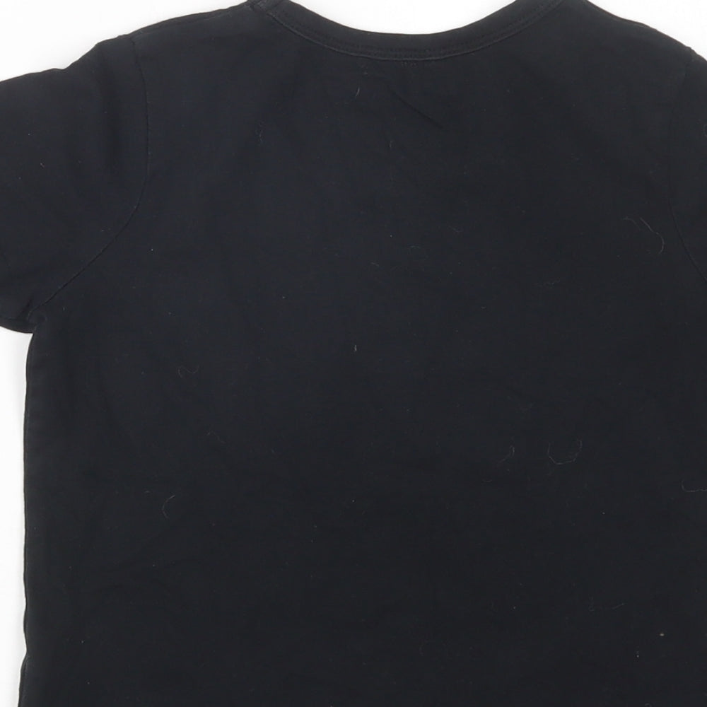 George Girls Black  Cotton Pullover T-Shirt Size 3-4 Years Crew Neck Pullover - Cool Kids Club