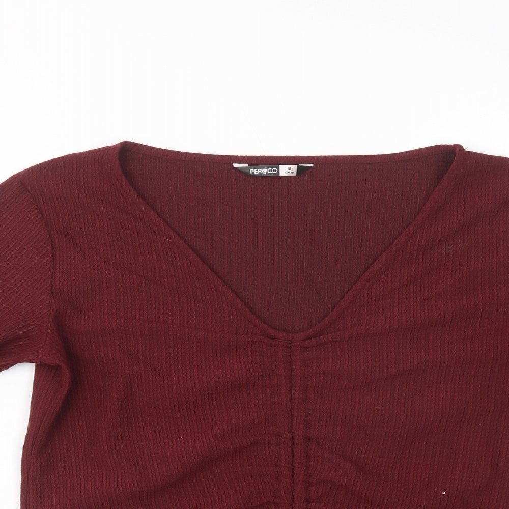 Womens UK Size 8 Pep & Co Purple Basic Blouse