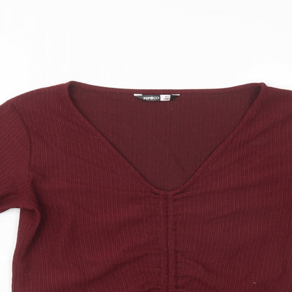 Womens UK Size 8 Pep & Co Purple Basic Blouse
