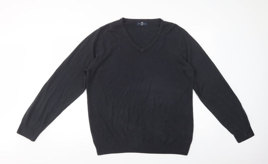 Marks and Spencer Mens Grey V-Neck  Acrylic Pullover Jumper Size L