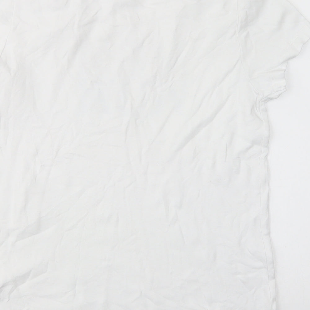 Neun Monate Womens White  Cotton Basic T-Shirt Size 14 Crew Neck - Mom