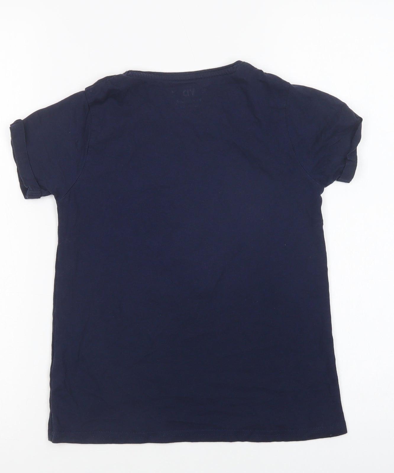 Primark Girls Blue  Cotton Pullover T-Shirt Size 9-10 Years Crew Neck Pullover - J'adore