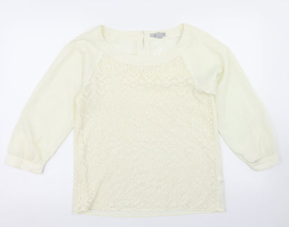 Womens UK Size 10 H&M Ivory Basic Blouse