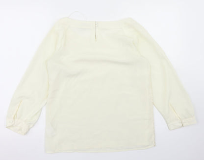 Womens UK Size 10 H&M Ivory Basic Blouse