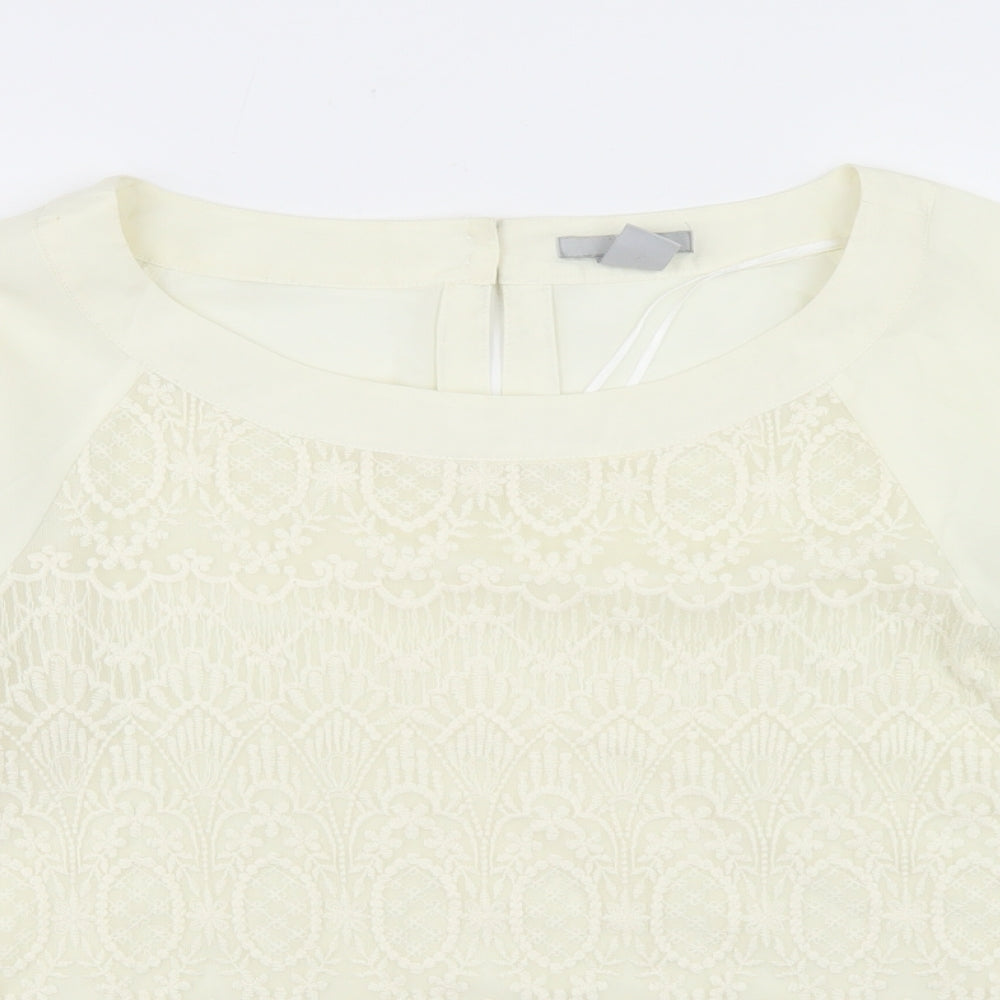 Womens UK Size 10 H&M Ivory Basic Blouse