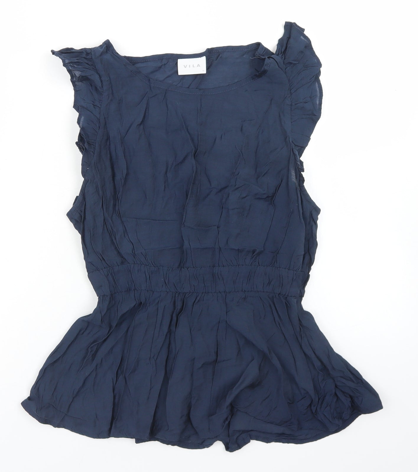 Womens UK Size 8 VILA Blue Basic Blouse