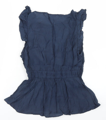 Womens UK Size 8 VILA Blue Basic Blouse
