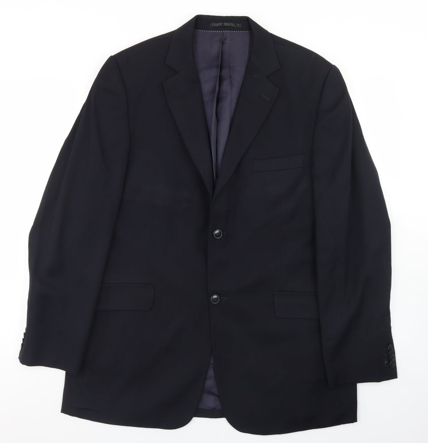 Becker Mens Black  Polyester Jacket Blazer Size 40