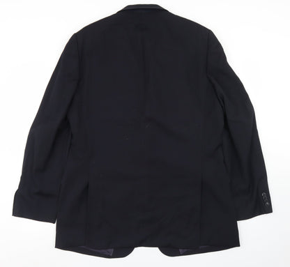 Becker Mens Black  Polyester Jacket Blazer Size 40