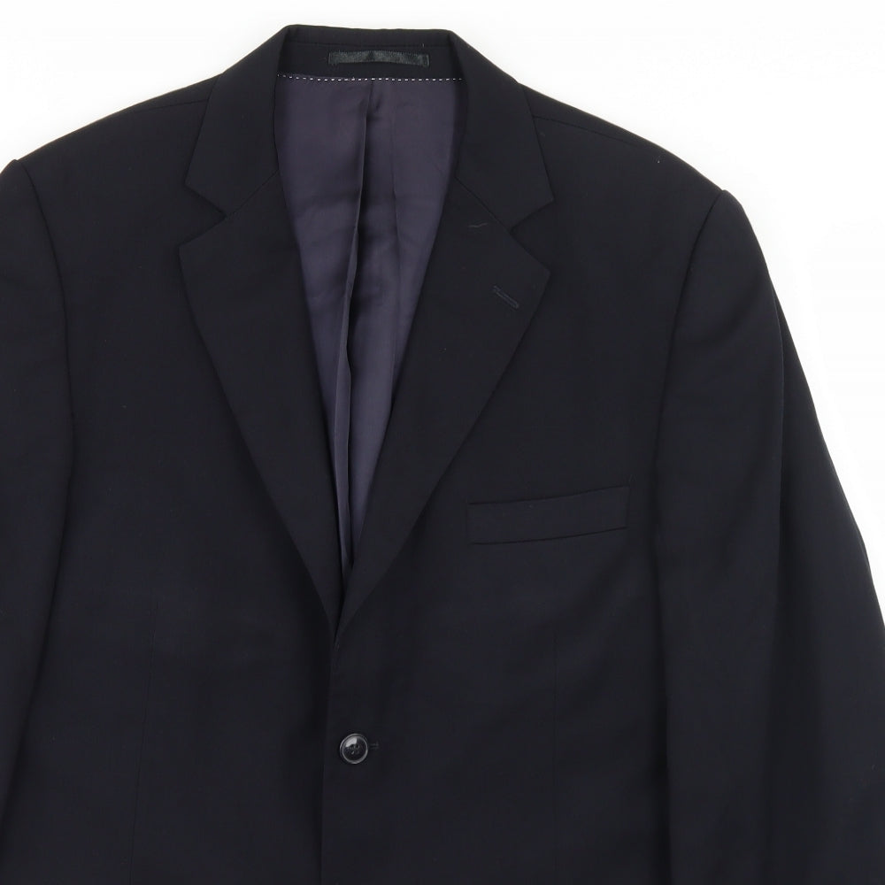 Becker Mens Black  Polyester Jacket Blazer Size 40