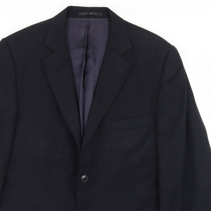 Becker Mens Black  Polyester Jacket Blazer Size 40
