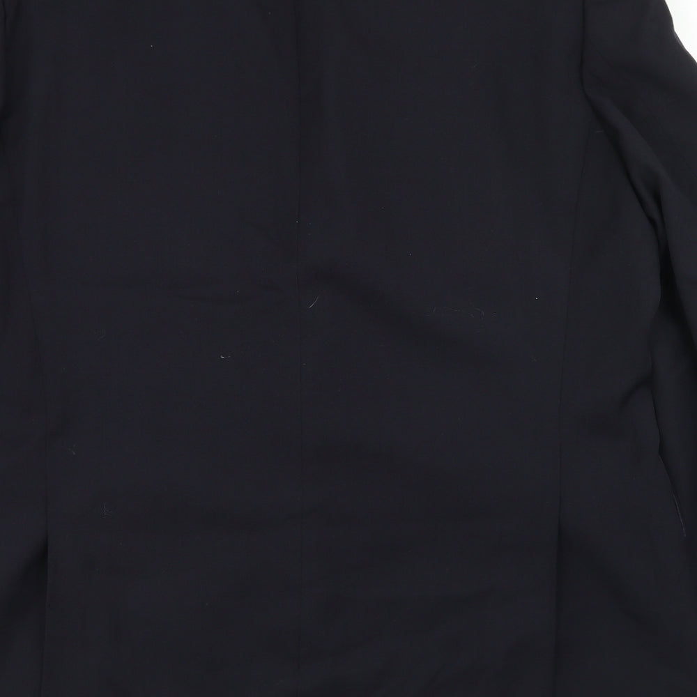 Becker Mens Black  Polyester Jacket Blazer Size 40