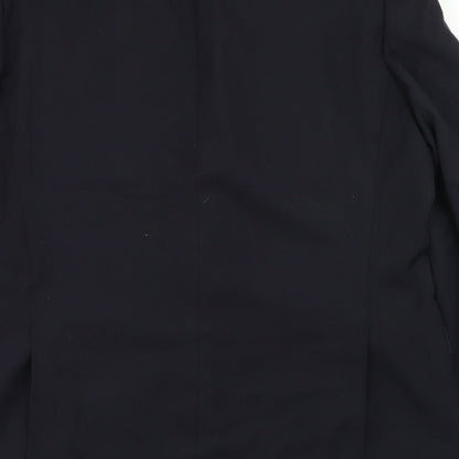 Becker Mens Black  Polyester Jacket Blazer Size 40