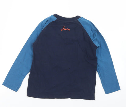 Joules Boys Blue  Cotton Basic T-Shirt Size 4 Years Crew Neck  - Yeti