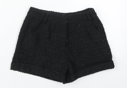 George Girls Black  Polyester Mom Shorts Size 6-7 Years  Regular Hook & Eye