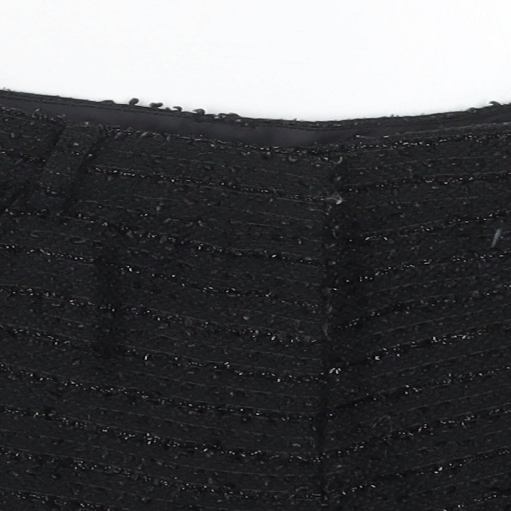 George Girls Black  Polyester Mom Shorts Size 6-7 Years  Regular Hook & Eye