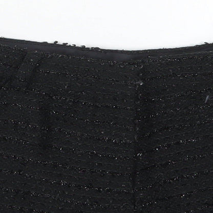 George Girls Black  Polyester Mom Shorts Size 6-7 Years  Regular Hook & Eye