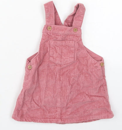 NEXT Girls Pink  Cotton A-Line  Size 6-9 Months  Square Neck Button