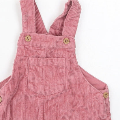 NEXT Girls Pink  Cotton A-Line  Size 6-9 Months  Square Neck Button