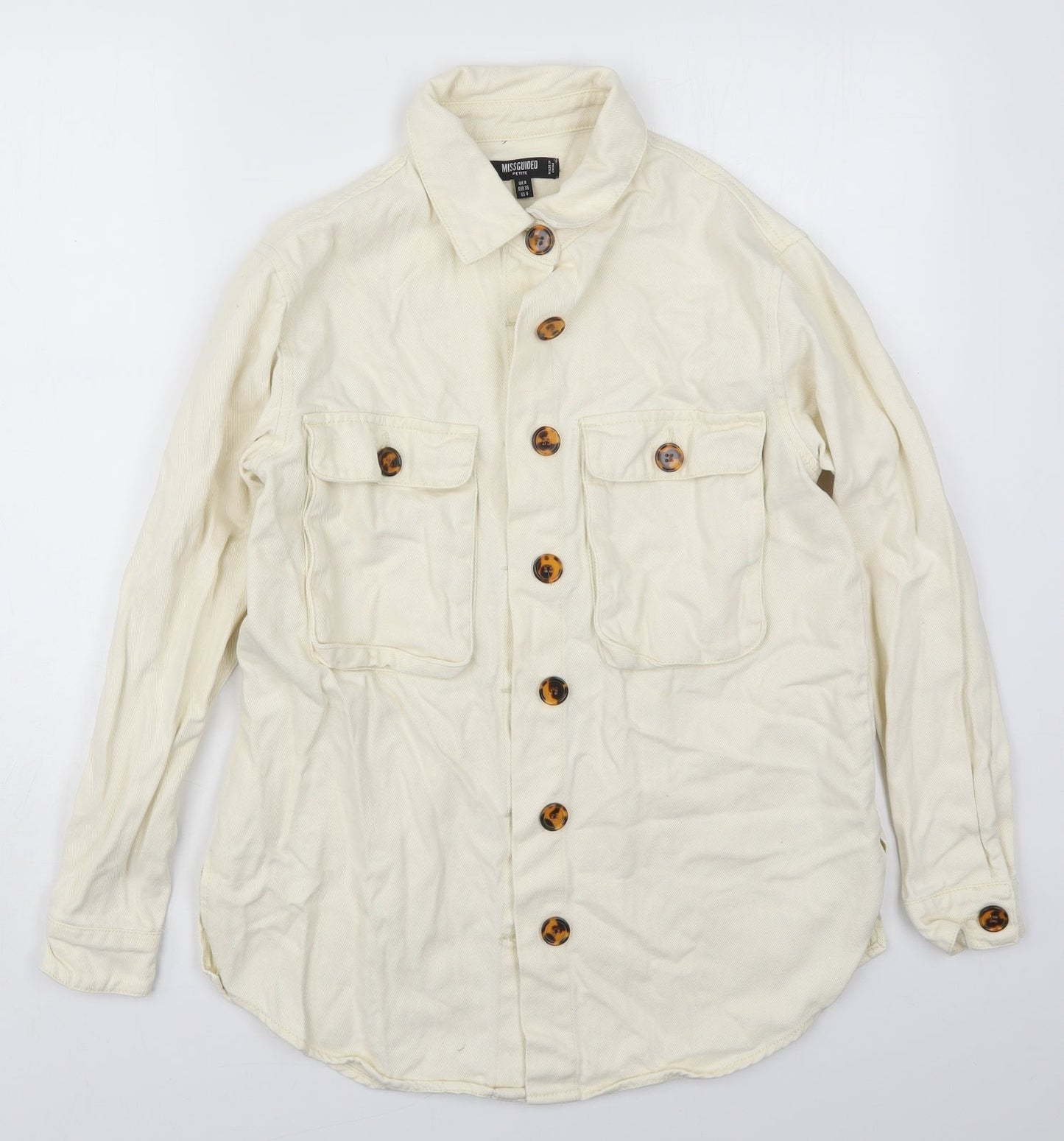 Missguided Womens Ivory   Jacket  Size 8  Button