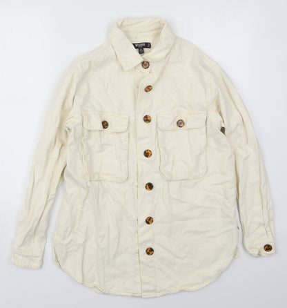 Missguided Womens Ivory   Jacket  Size 8  Button