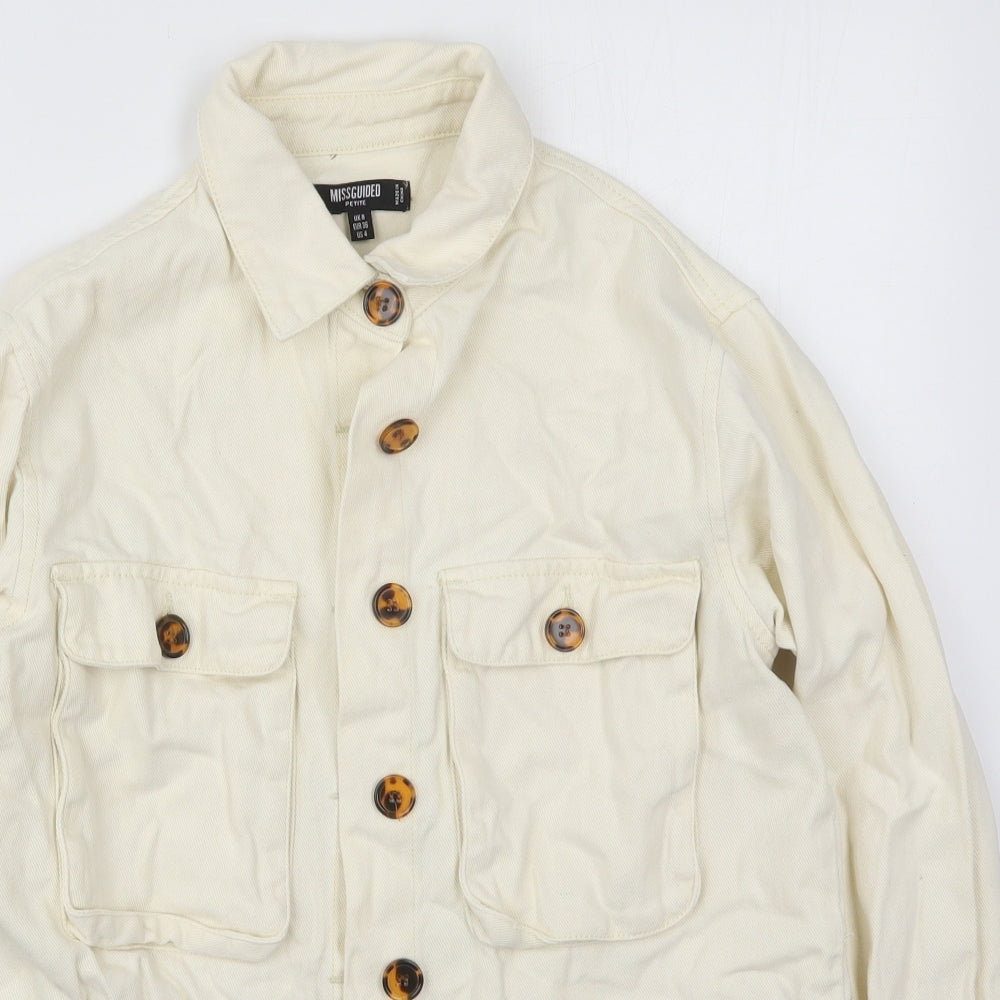 Missguided Womens Ivory   Jacket  Size 8  Button