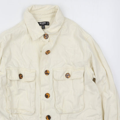 Missguided Womens Ivory   Jacket  Size 8  Button