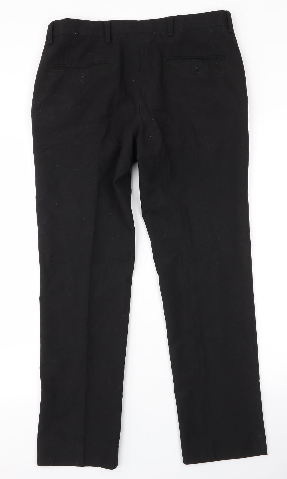 NEXT Mens Black  Polyester Dress Pants Trousers Size 32 L29 in Regular Zip