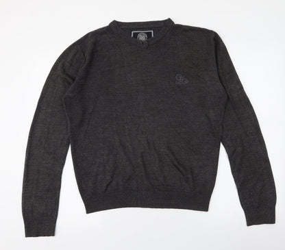 Celtic Football Club Mens Grey Round Neck  Acrylic Pullover Jumper Size L