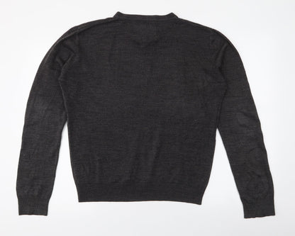 Celtic Football Club Mens Grey Round Neck  Acrylic Pullover Jumper Size L