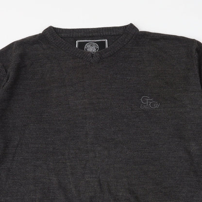 Celtic Football Club Mens Grey Round Neck  Acrylic Pullover Jumper Size L