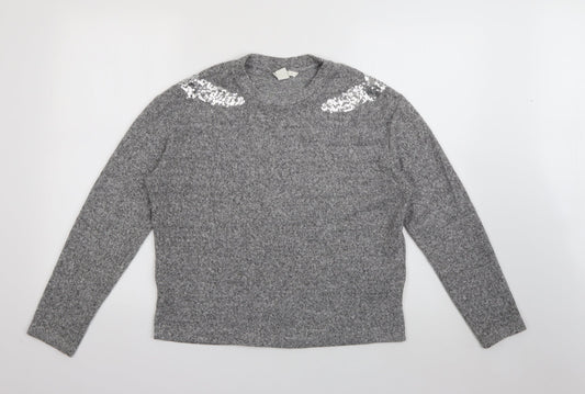 Womens UK Size XS H&M Grey Pullover Jumper