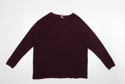 H&M Mens Purple Crew Neck  Cotton Pullover Jumper Size M