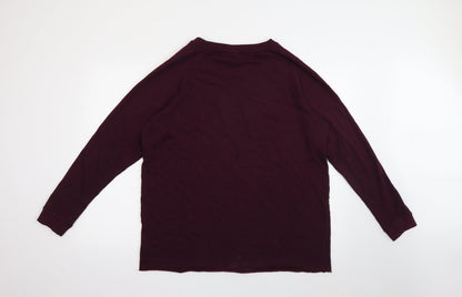 H&M Mens Purple Crew Neck  Cotton Pullover Jumper Size M